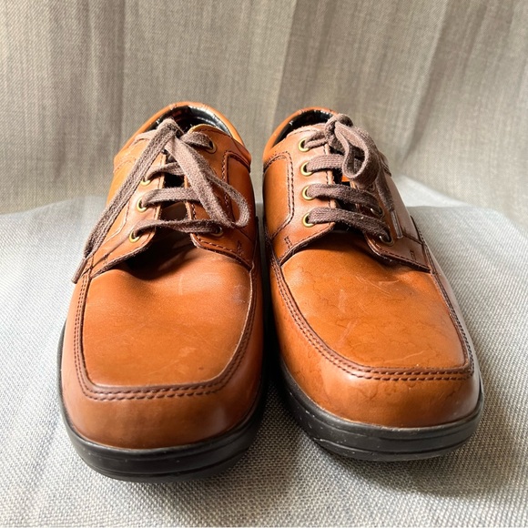 M&S Shoes Mens US 8 Brown Faux Leather Air Flex Total Comfort Extra Wide Fit - Picture 2 of 16